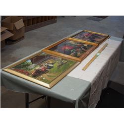 (3X THE MONEY) Farmall framed puzzles (23 x 19") (1 has loose frame)