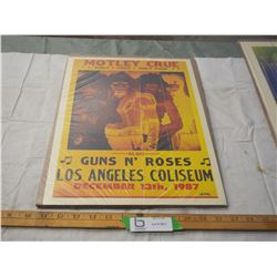 Motley Crue, Guns & Roses concert poster 1987