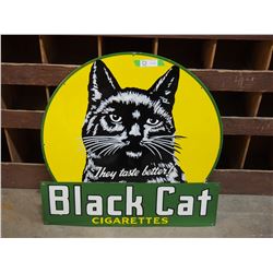 Large porcelain Black Cat cigarette sign 30" x 30"