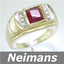 Antique Certified 1.75 ct Ruby & Diamond Ring 14kt Gold