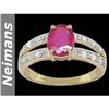 Image 1 : USGL Certified 3.50 ct Ruby & VS Diamond Ring 14kt Gold