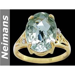 Vintage 3.00 ct Gem Aquamarine & Sapphire Ring 14K Gold