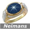 Image 1 : Certified 5.25 ct Star Sapphire & Diamond Ring 14k Gold