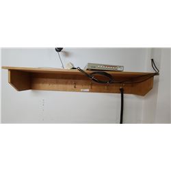 WOODEN COAT RACK/SHELF. RACK ONLY