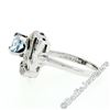 Image 7 : Art Deco 14kt White Gold 1.45 ctw Round Aquamarine and Diamond Cocktail Ring
