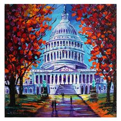 Yana Rafael, "The Capital" Hand Signed Original Painting on Canvas with COA.
