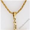 Image 7 : 18kt Yellow Gold 0.40 ctw Round and Baguette Diamond Cross Pendant Necklace