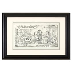 Bizarro, "Rumpelstiltsdog" is a Framed Original Pen & Ink Drawing by Dan Piraro,