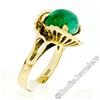 Image 6 : Vintage Handmade 18kt Yellow Gold Oval Jade Solitaire Ring