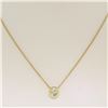 Image 3 : 18k Yellow Gold 0.40 ctw F VS1 Bezel Round Diamond Solitaire Pendant 18" Chain