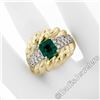 Image 4 : Vintage 18kt Gold 2.29 ctw GIA Certified Colombian Emerald and Diamond Cocktail