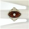 Image 9 : Antique Art Deco 14kt White Gold 3.06 ctw Citrine and Diamond Filigree Ring