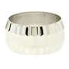 Image 2 : Vintage 14K Solid White Gold Textured & Grooved 10mm Wide Wedding Band Ring Sz 6
