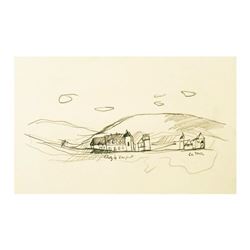 Wayne Ensrud "Clos du Vougeot & Latour in Burgundy" Pencil Original Artwork; Han