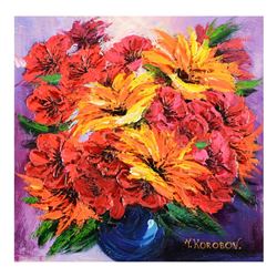 Yana Korobov, "Movement" Original Acrylic Painting on Canvas, Hand Signed with L