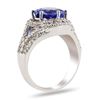 Image 3 : 4.18 ctw Tanzanite and 1.07 ctw Diamond 14K White Gold Ring