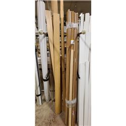 APPROX 40 PCS MOULDINGS AND OAK VENEER