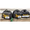 Image 1 : DEWALT 1 HOUR CHARGER 7.2- 18V  3 UNITS