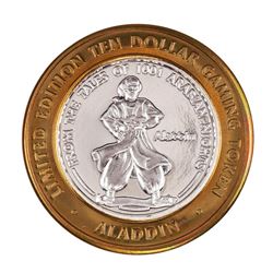 .999 Fine Silver Aladdin Resort & Casino Las Vegas $10 Limited Edition Gaming Token