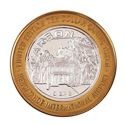 .999 Silver Reno Tahoe International Airport $10 Casino Limited Edition Gaming Token