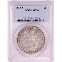 1884-S $1 Morgan Silver Dollar Coin PCGS AU50