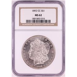 1892-CC $1 Morgan Silver Dollar Coin NGC MS62