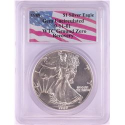 WTC Ground Zero Recovery 1989 $1 American Silver Eagle PCGS Gem Uncirculated