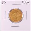 Image 1 : 1882 $5 Liberty Head Half Eagle Gold Coin