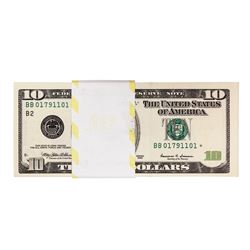 Pack of (100) Consecutive 1999 $10 Federal Reserve STAR Notes