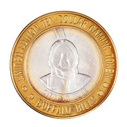 .999 Silver Buffalo Bills Resort & Casino Primm, NV $10 Limited Edition Gaming Token