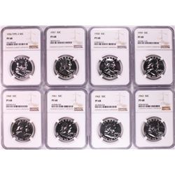 1956-1963 Proof Franklin Half Dollar Coins NGC PF68