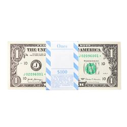 Pack of (100) Consecutive 2017 $1 Federal Reserve STAR Notes Kansas City