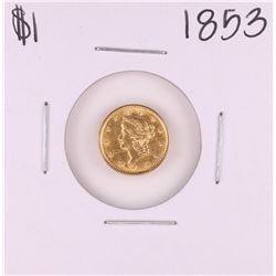 1853 Type 1 $1 Liberty Head Gold Dollar Coin