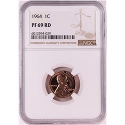 1964 Proof Lincoln Memorial Cent Coin NGC PF69RD