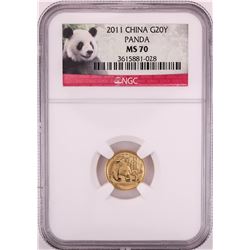 2011 China 20 Yuan Panda Gold Coin NGC MS70