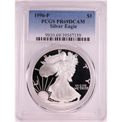 1996-P $1 Proof American Silver Eagle Coin PCGS PR69DCAM