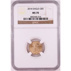 2014 $5 American Gold Eagle Coin NGC MS70