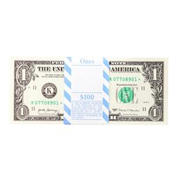Pack of (100) Consecutive 2017 $1 Federal Reserve STAR Notes Dallas
