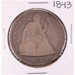 1843 $1 Seated Liberty Silver Dollar Coin
