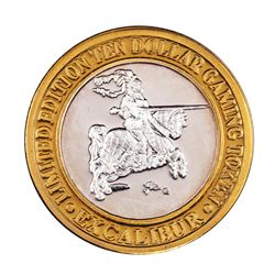 .999 Silver Excalibur Las Vegas Nevada $10 Casino Limited Edition Gaming Token