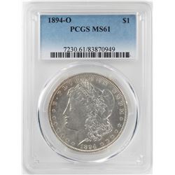 1894-O $1 Morgan Silver Dollar Coin PCGS MS61