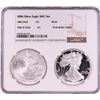 Image 1 : 2006 $1 American Silver Eagle Coin Set NGC MS69/PF69 Ultra Cameo