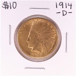 1914-D $10 Indian Head Eagle Gold Coin