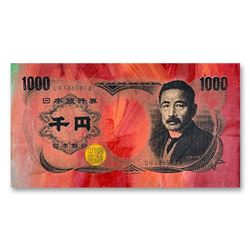 Steve Kaufman (1960-2010) "Japan 1000 Yen" Limited Edition Silkscreen on Canvas