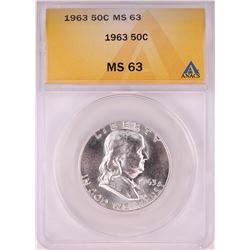 1963 Franklin Half Dollar Coin ANACS MS63