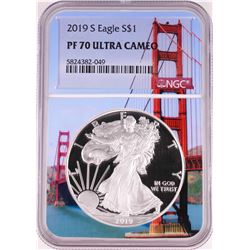 2019-S $1 Proof American Silver Eagle Coin NGC PF70 Ultra Cameo Bridge Core