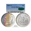 Image 1 : 1884-O $1 Morgan Silver Dollar Coin PCGS MS64 CAC Amazing Toning