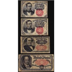 Lot of (4) Fifth Issue Fractional Currency Notes