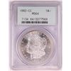 Image 1 : 1882-CC $1 Morgan Silver Dollar Coin PCGS MS64 Old Green Holder