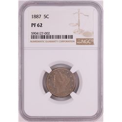 1887 Proof Liberty V Nickel Coin NGC PF62